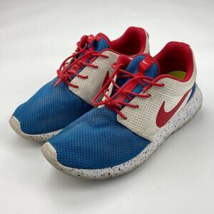 Nike Roshe Run ID Men's Sz 8.5 Blue Grey Red 616834-993 Shoes Sneakers